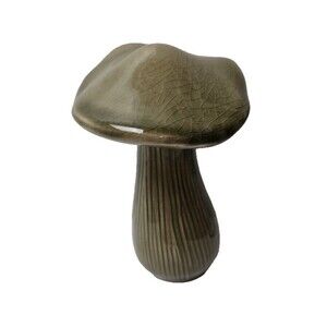 Ceramic Glazed Mushroom Olive Green Decorative Collector
